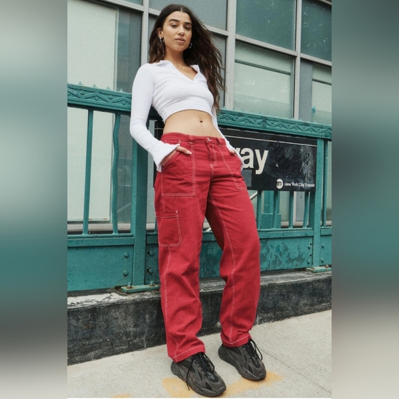 Garage Dani Carpenter Utility Pants In Red Size 7 - Picture 2 of 15